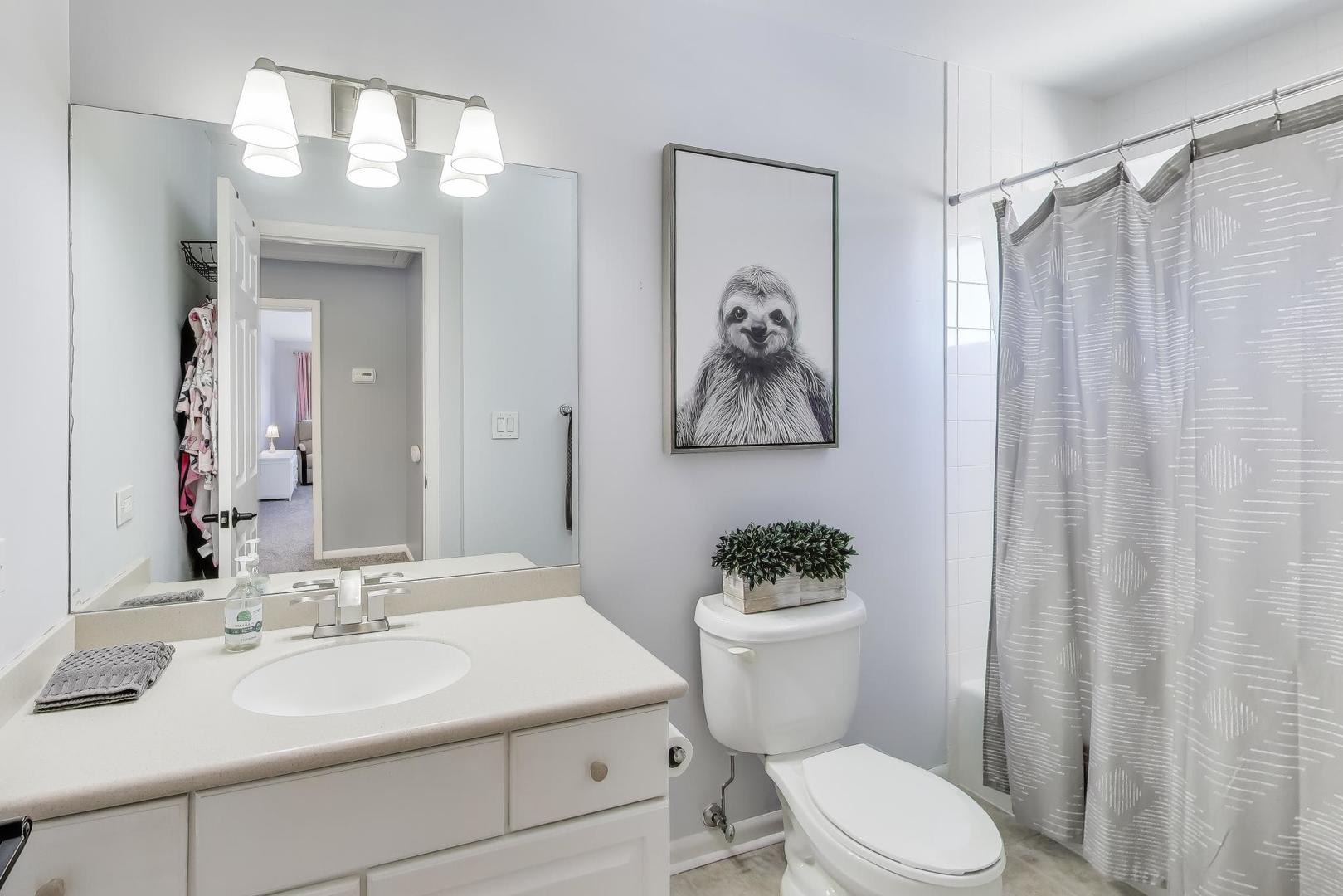 218 North School Street Mount Prospect, IL 60056 - Photo 22 of 30 a bathroom with a sink mirror vanity and toilet