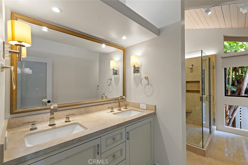 1503 Emerald Bay Laguna Beach, CA 92651 - Photo 20 of 32 a bathroom with a sink double vanity and shower