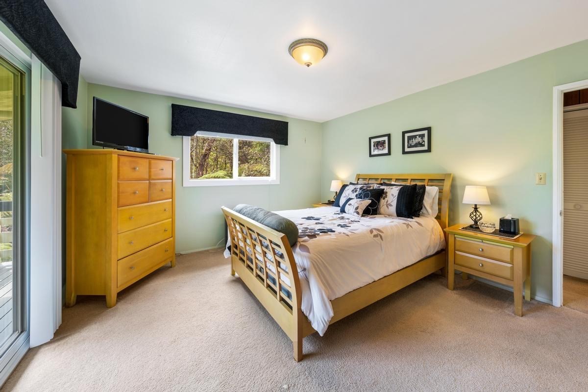 19-4252 Wright Road Volcano, HI 96785 - Photo 19 of 30 a bedroom with a bed and a television