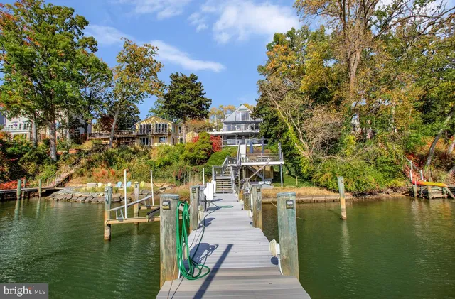 a view of a lake with houses