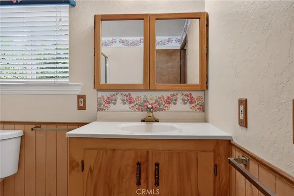 a view of a garage with furniture