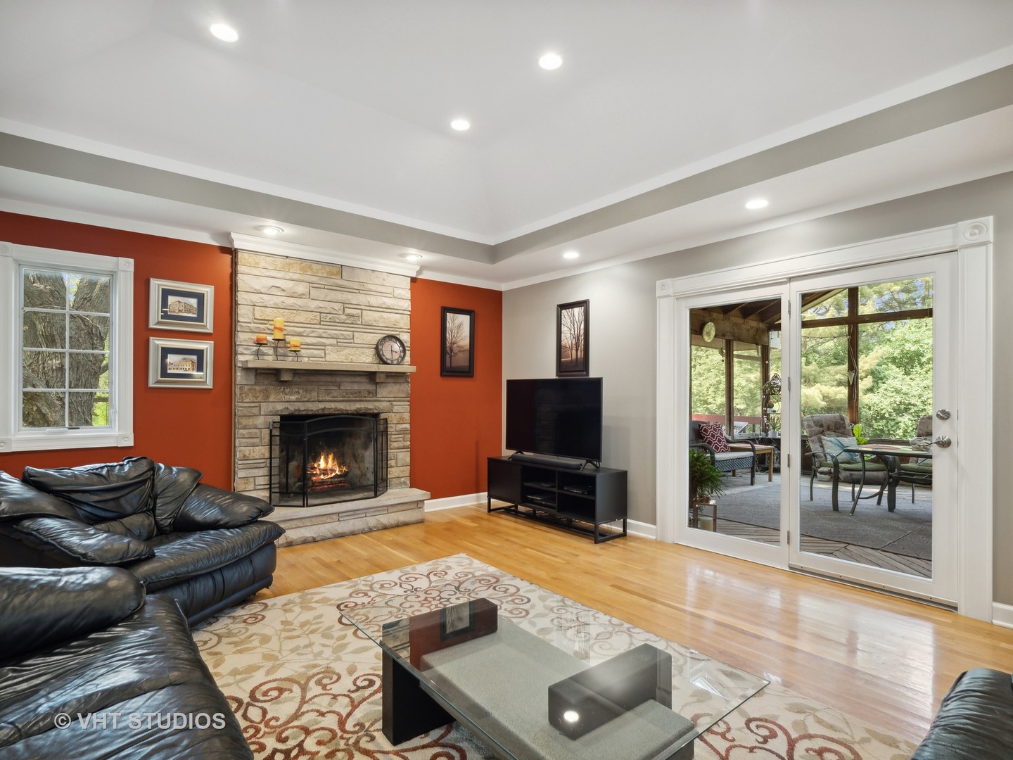 22811 North Quentin Road Kildeer, IL 60047 - Photo 8 of 29 a living room with furniture and a fireplace