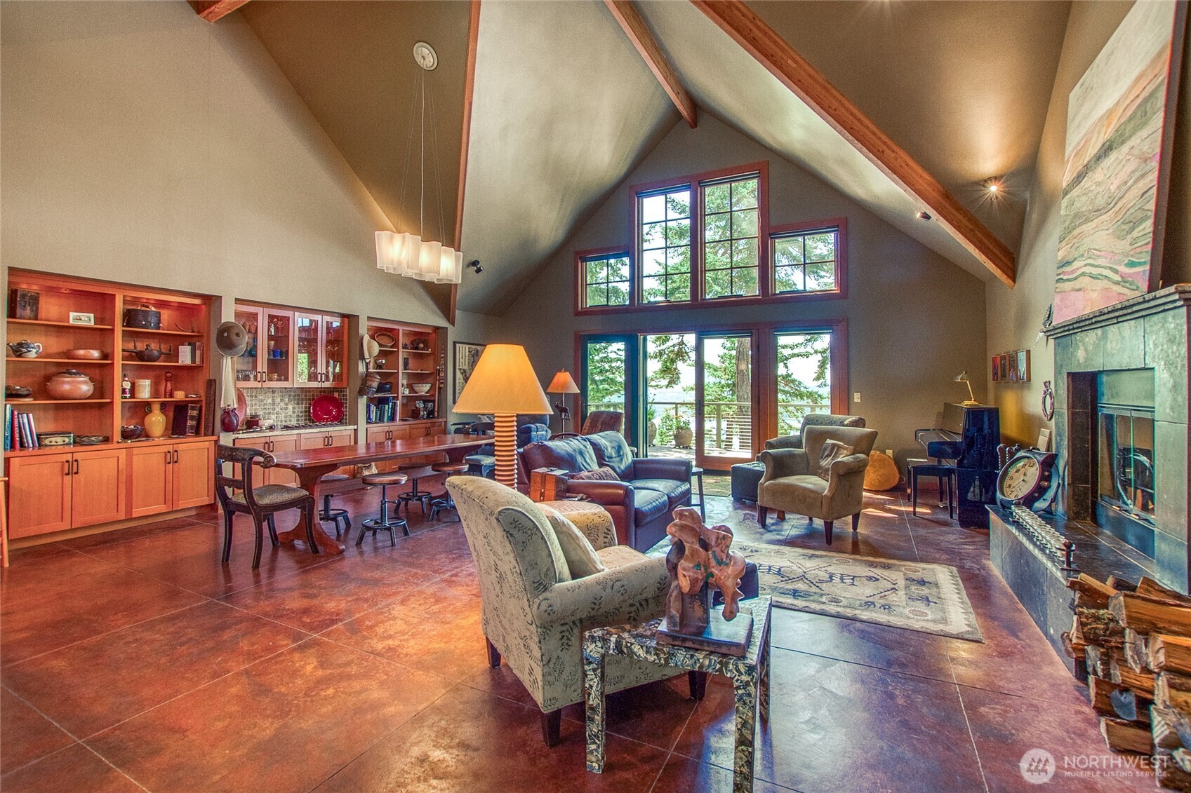 64 Hammond Lane Orcas Island, WA 98245 - Photo 10 of 39 a living room filled with furniture hardwood floor and a large window