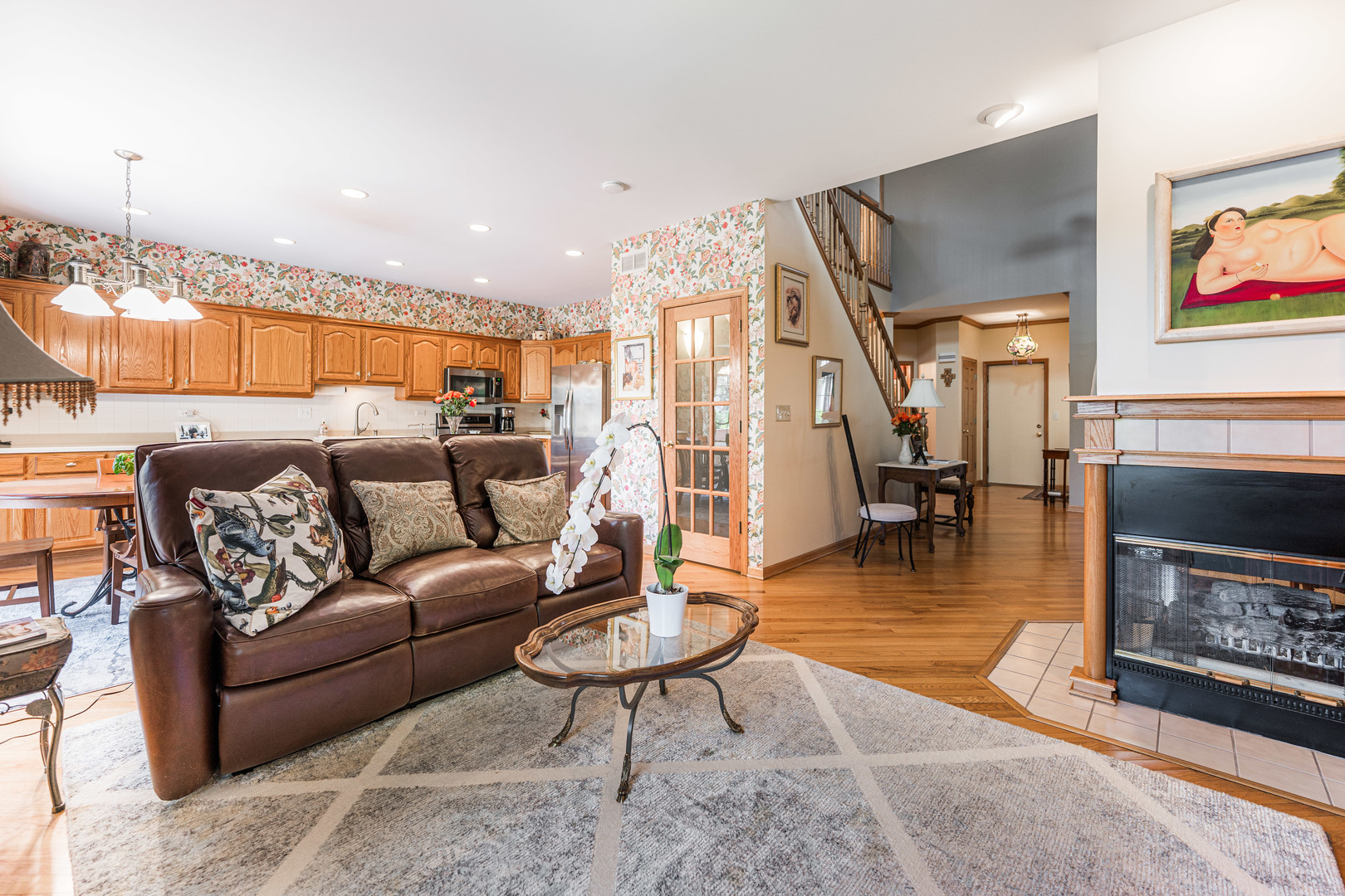 1607 Park Ridge Point Park Ridge, IL 60068 - Photo 9 of 41 a living room with furniture and a fireplace