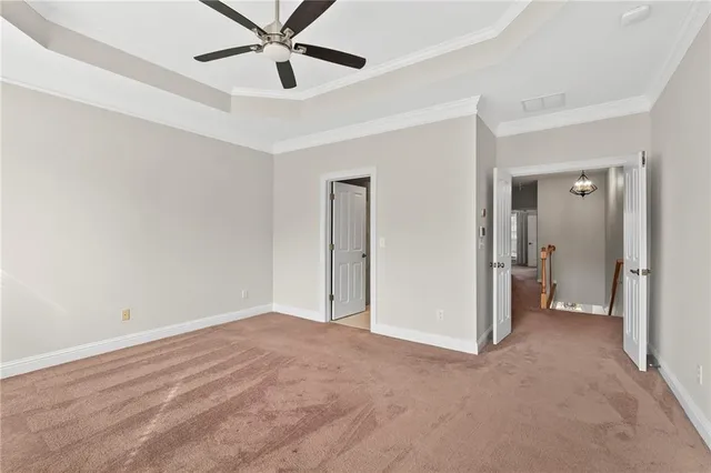 an aerial view of residential building and parking space