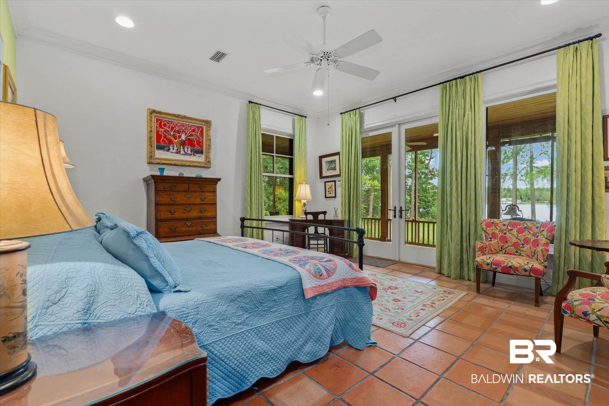8841 Escambia Avenue Elberta, AL 36530 - Photo 18 of 66 Featuring view of ceiling to floor windows ovelooking back porch and creek.