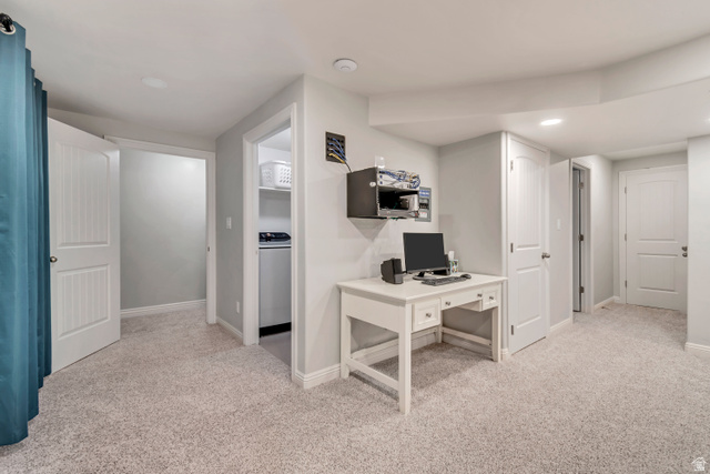 356 North 230 West Payson, UT 84651 - Photo 27 of 45 Versatile finished basement space with neutral carpeting and recessed lighting
