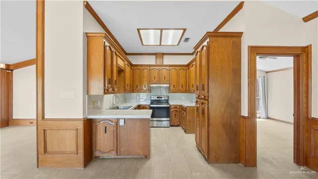 a bathroom with a bathtub a mirror and a sink