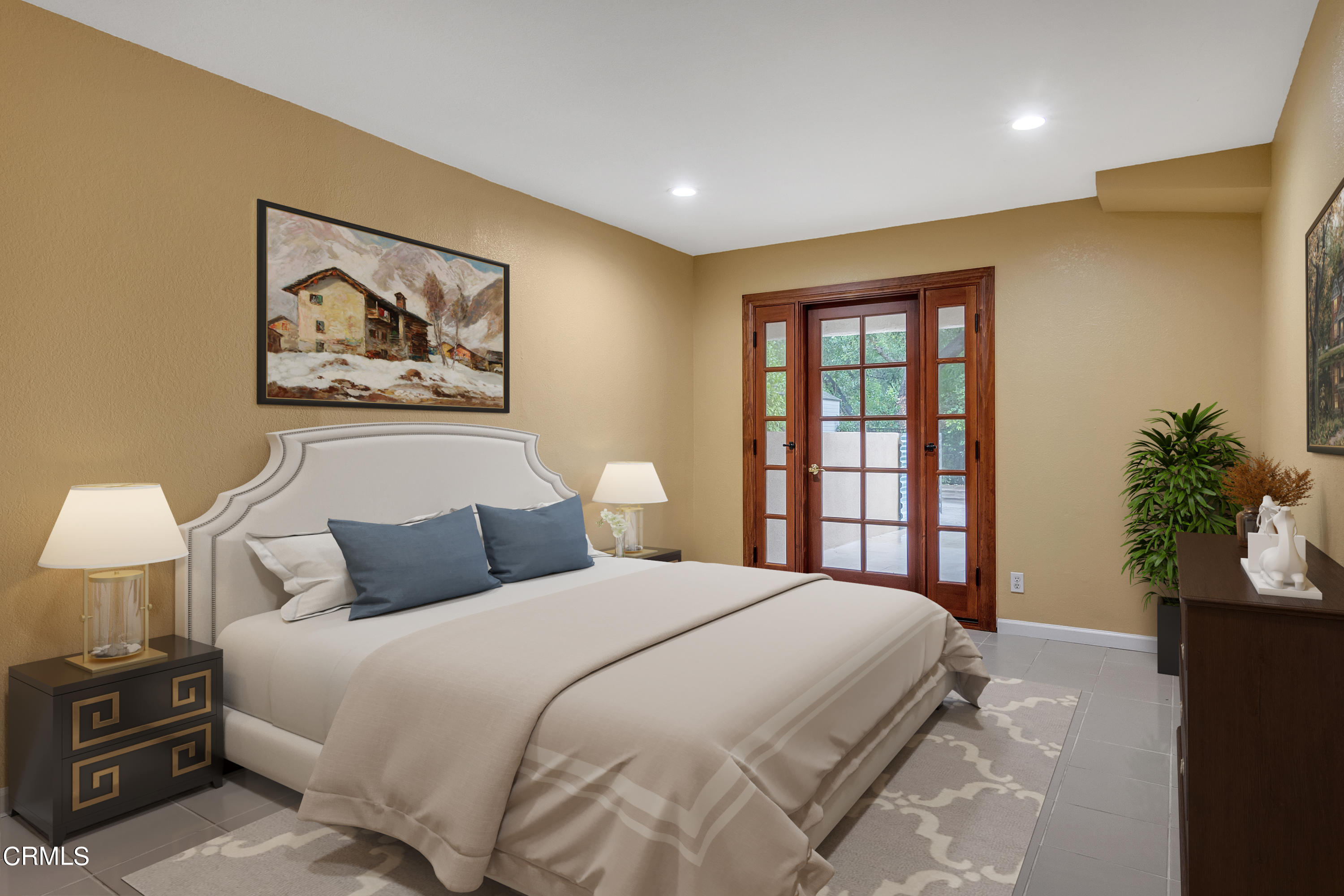 524 Franklin Place Monrovia, CA 91016 - Photo 19 of 33 a bedroom with a bed and a potted plant