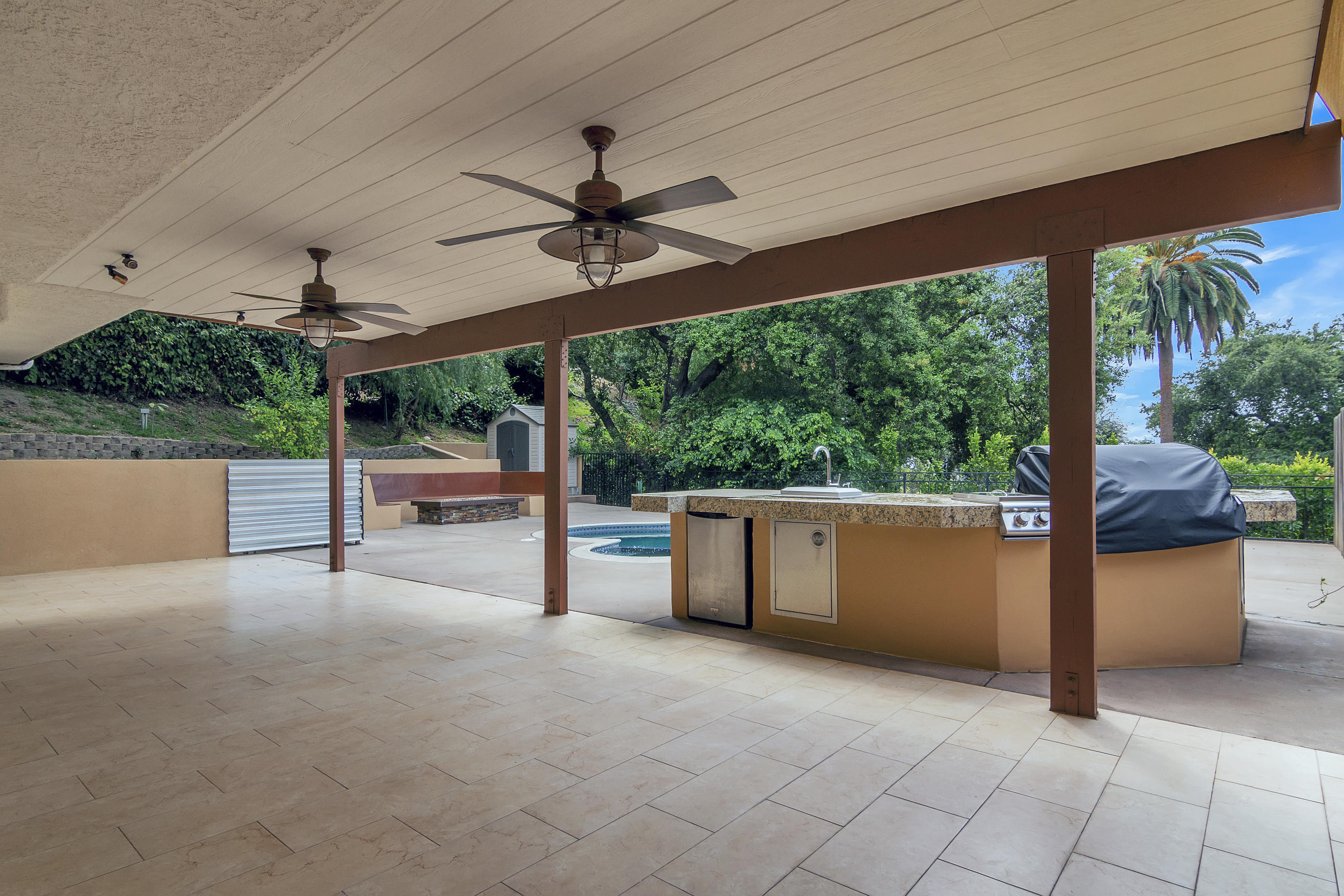 524 Franklin Place Monrovia, CA 91016 - Photo 26 of 33 a view of a porch with furniture and a yard