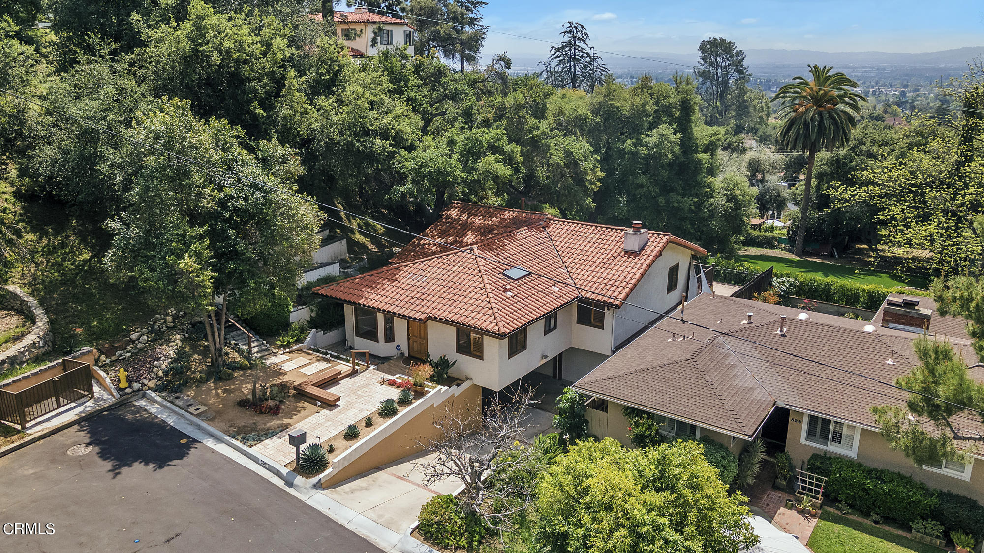 524 Franklin Place Monrovia, CA 91016 - Photo 32 of 33 an aerial view of a house with swimming pool and trees