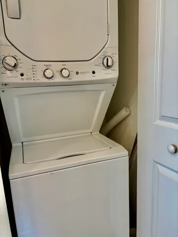 a close up view of washer and dryer