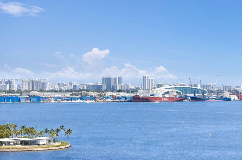 a view of a lake with outdoor space