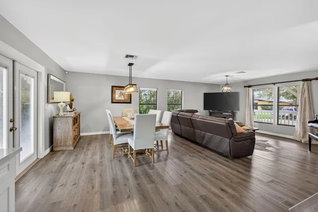 a view of a golf course with a lake