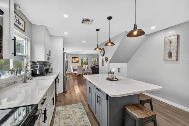 a view of a golf course with a garden