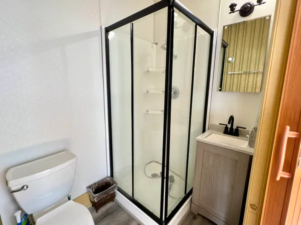 a bathroom with a toilet a sink and a mirror