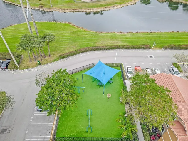 an aerial view of a house