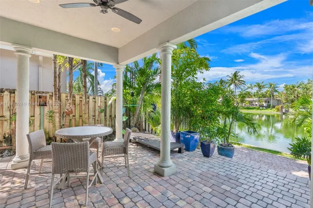 a outdoor space with furniture and garden view