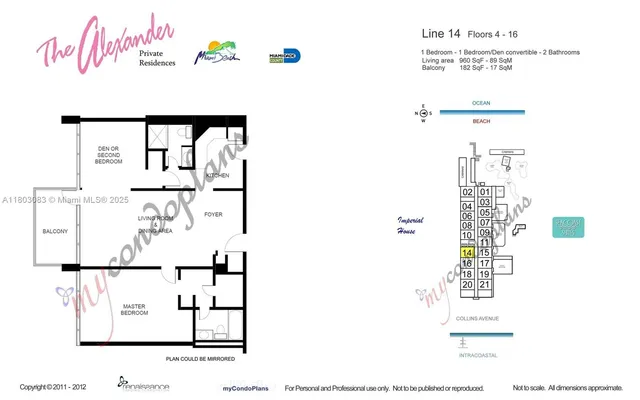 $550,000 | 5225 Collins Avenue, Unit 914, Miami Beach, FL 33140