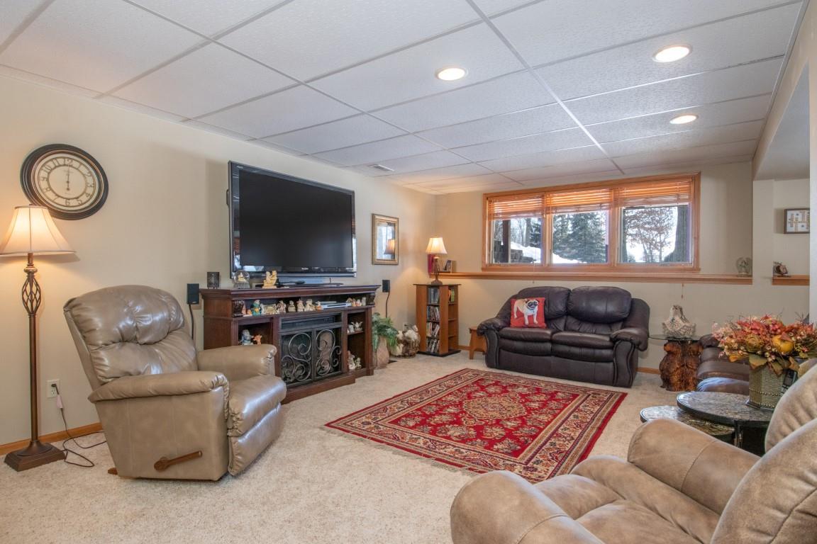 1065 Lake Summerset Road Davis, IL 61019 - Photo 23 of 38 a living room with furniture a flat screen tv and a fireplace