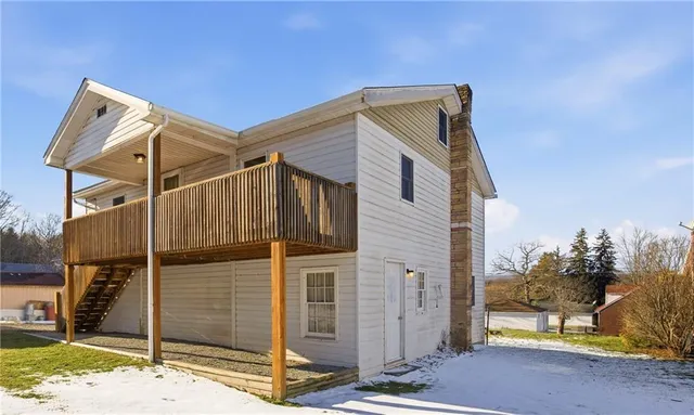 a view of a house with a small space