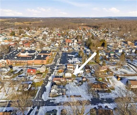 an aerial view of multiple house