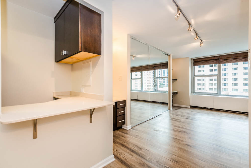 777 North Michigan Avenue, Unit 1307 Chicago, IL 60611 - Photo 6 of 17 an entryway with wooden floor and cabinet