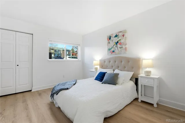 a front view of a multi story building