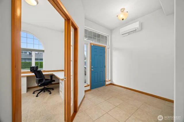 a view of workspace with a window