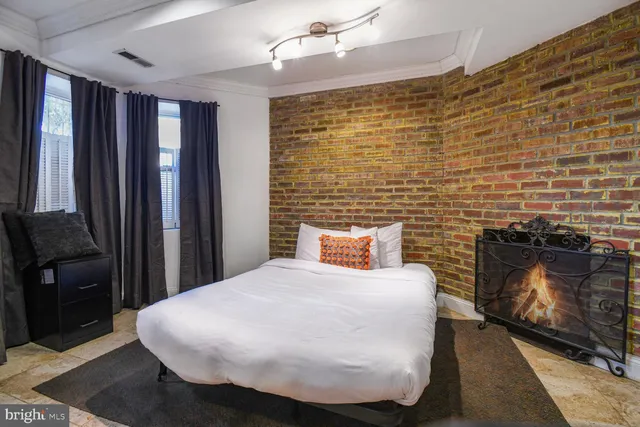 a large bed in a small room