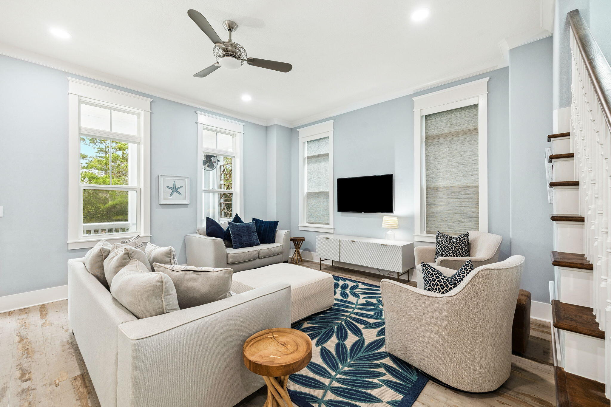 135 Gulfview Circle Santa Rosa Beach, FL 32459 - Photo 15 of 49 a living room with furniture and a flat screen tv