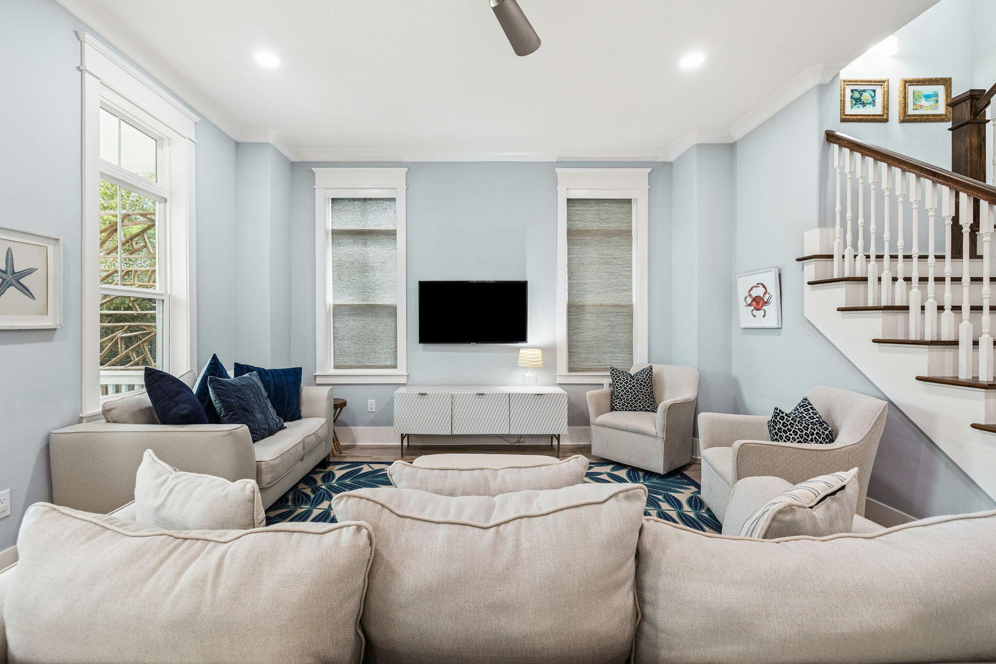135 Gulfview Circle Santa Rosa Beach, FL 32459 - Photo 18 of 49 a living room with furniture or window and a flat screen tv