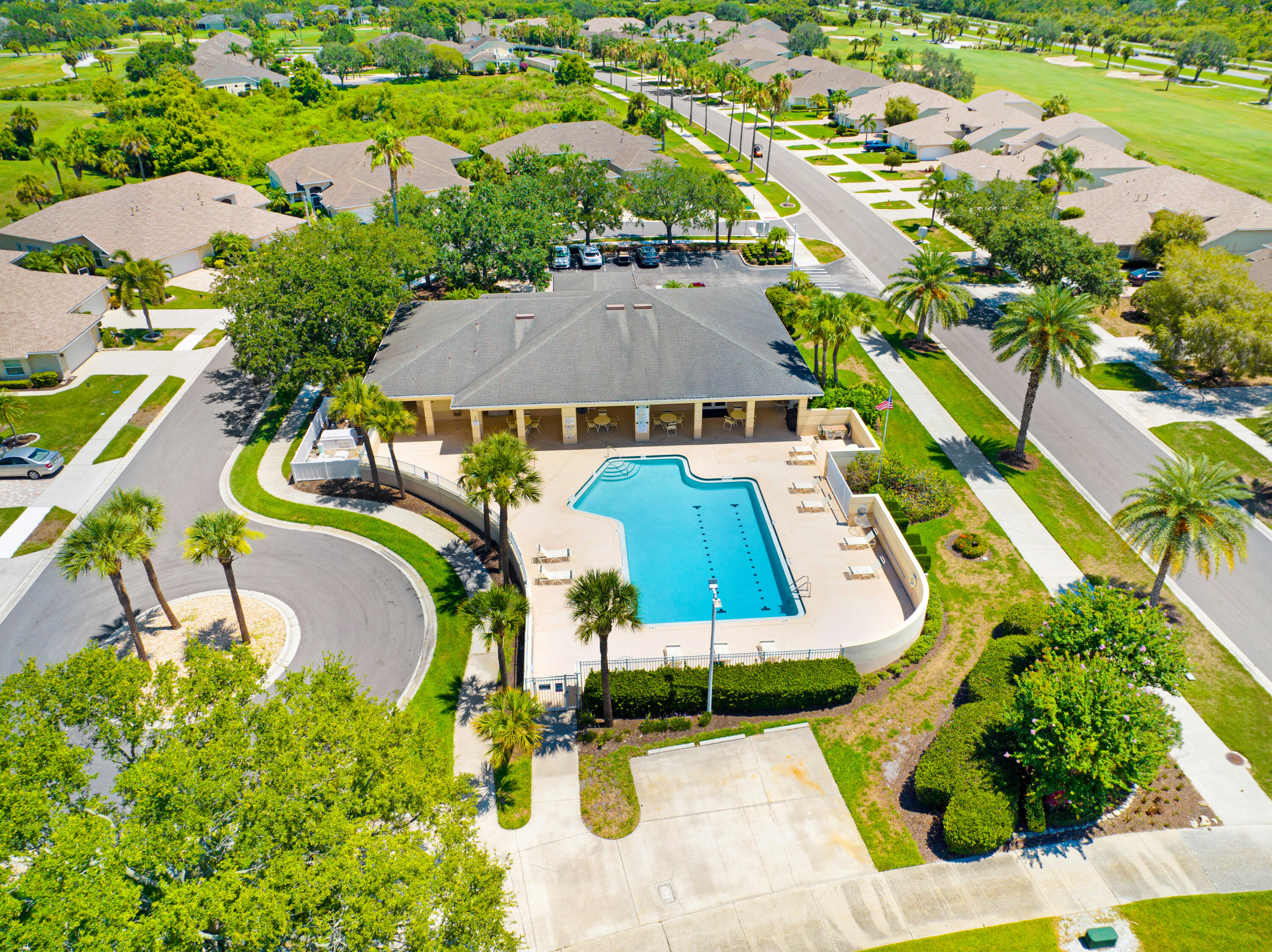 2299 Addington Circle Rockledge, FL 32955 - Photo 60 of 61 an aerial view of a house with a swimming pool yard and outdoor seating