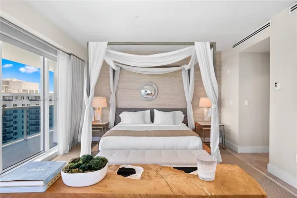 a view of a city with tall buildings