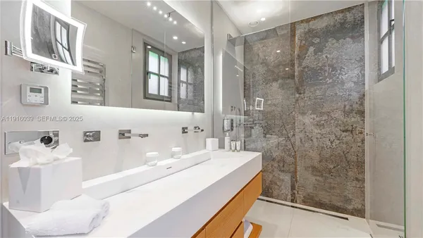 a view of balcony with wooden floor and lake view