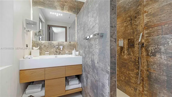 a view of room with projector and screen