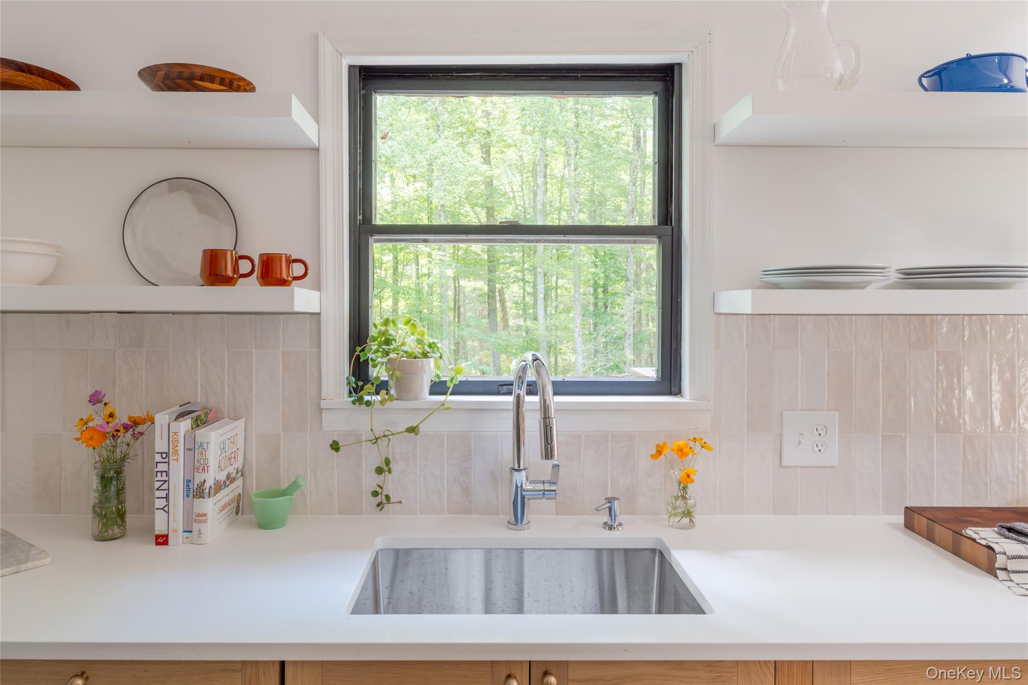 15 Deer Meadow Road Bethel, NY 12720 - Photo 2 of 41 Kitchen with open shelves, tasteful backsplash, and light stone countertops