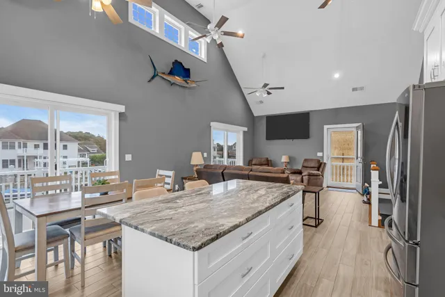 a kitchen with a counter space appliances and a counter space