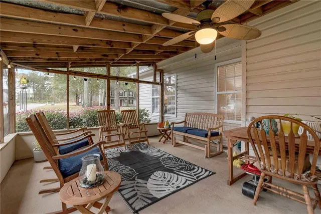 a outdoor space with patio furniture