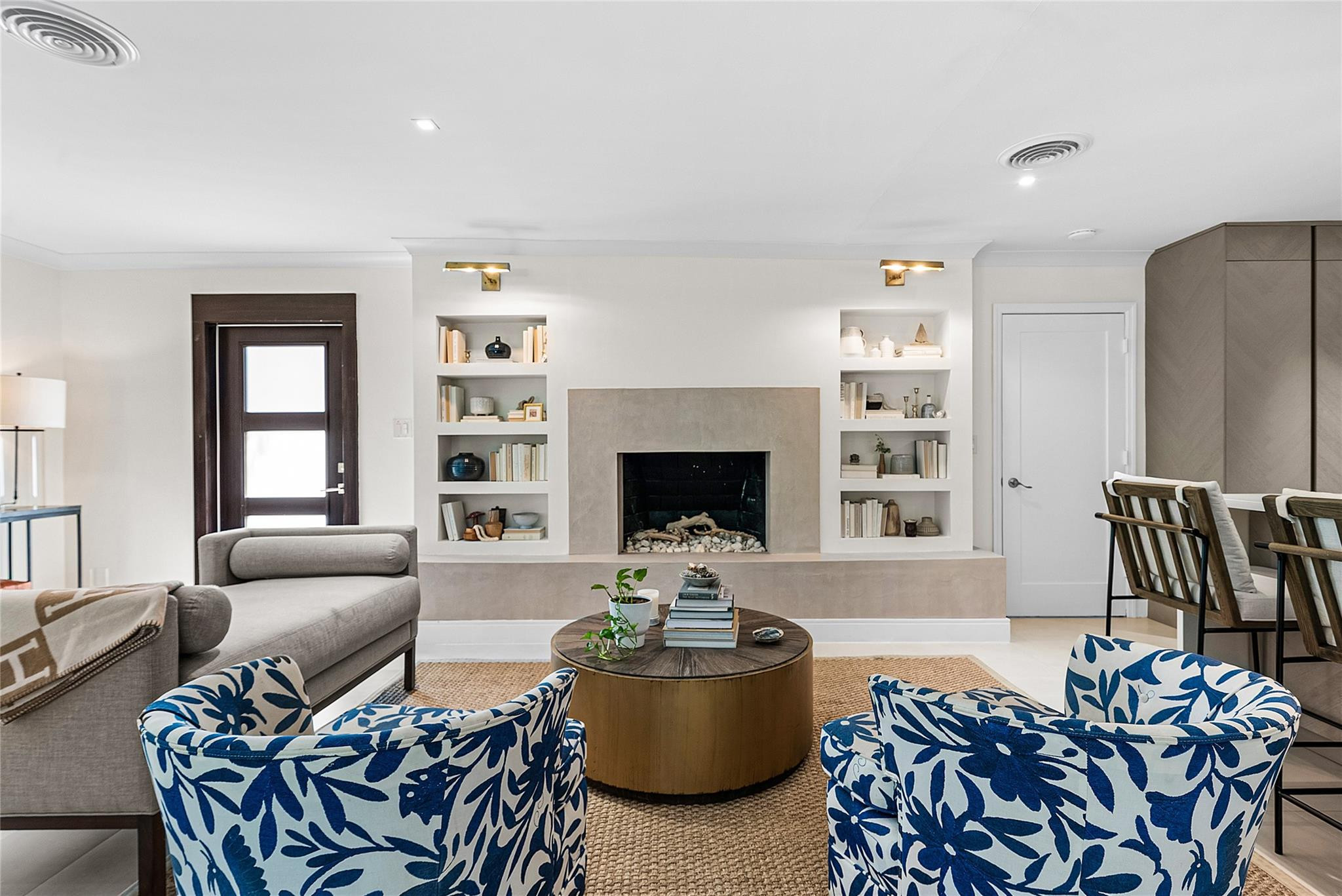 2233 Northeast 30th Court Lighthouse Point, FL 33064 - Photo 15 of 48 a living room with furniture and a fireplace