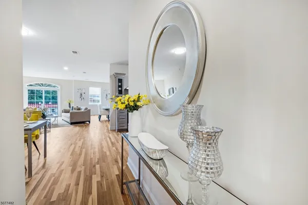 wooden floor with a mirror