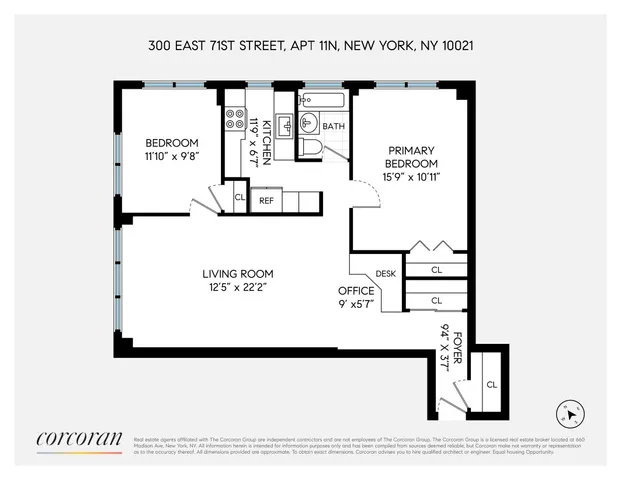 $1,099,000 | 300 East 71st Street, Unit 11N | Lenox Hill