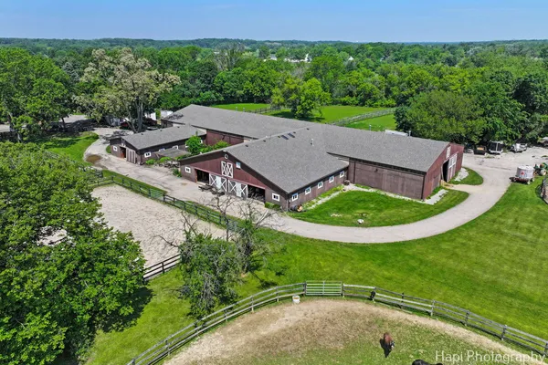 an aerial view of a house
