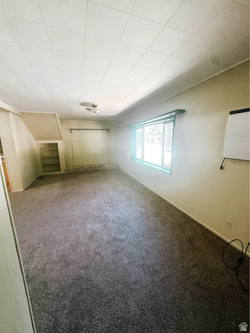 393 Old Mill Road Glenwood, UT 84730 - Photo 7 of 10 Spacious room featuring gray carpeting, a large window providing natural illumination, and built-in shelving