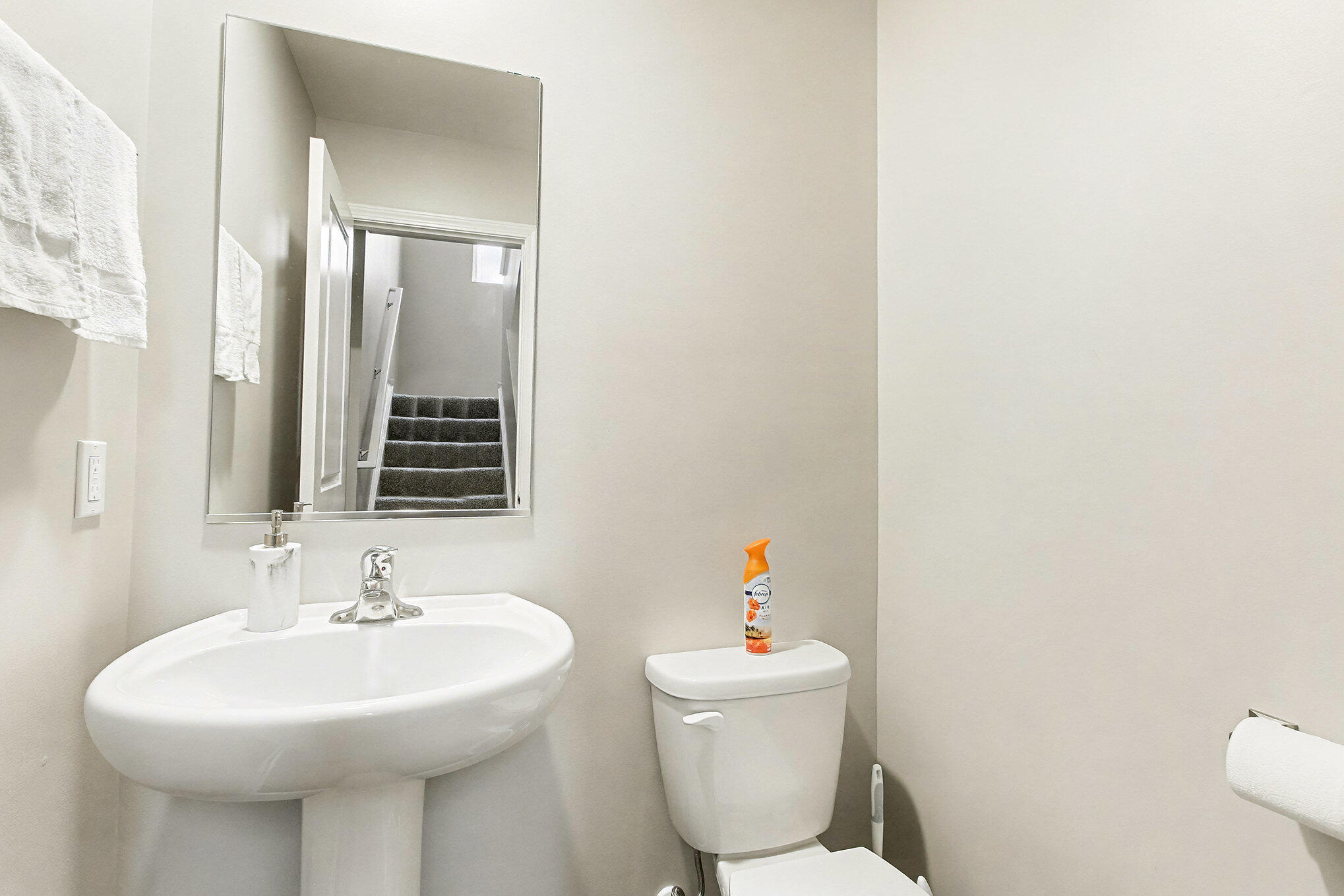 8690 Larkspur Lane St. John, IN 46373 - Photo 9 of 21 a bathroom with a sink and a toilet