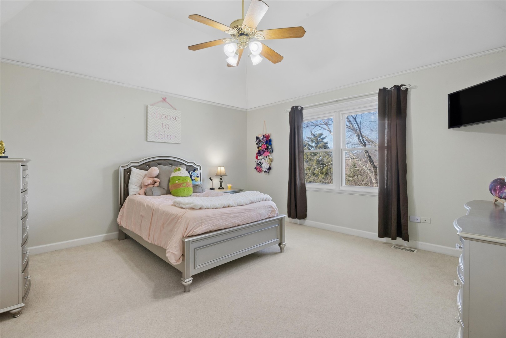 2711 Wendy Road Naperville, IL 60565 - Photo 30 of 49 a bedroom with a bed flat screen tv and a window