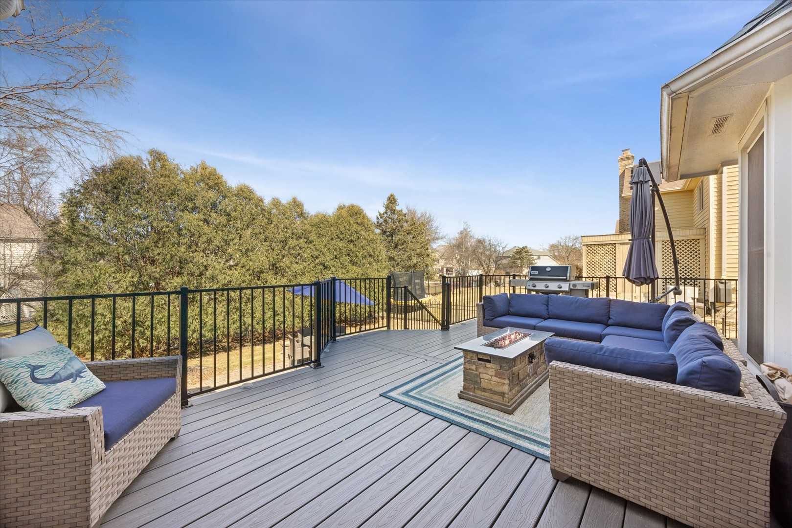 2711 Wendy Road Naperville, IL 60565 - Photo 39 of 49 a balcony with wooden floor and outdoor seating