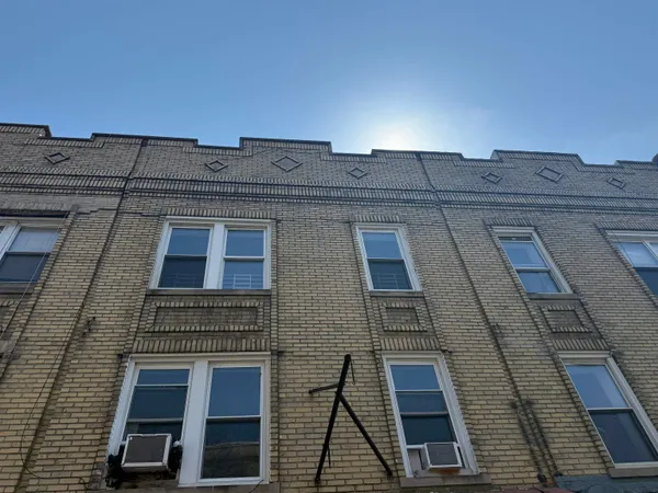 a front view of a building