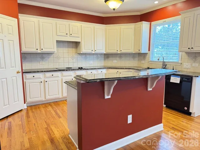 a kitchen with stainless steel appliances granite countertop a stove a sink dishwasher and a microwave oven with cabinets