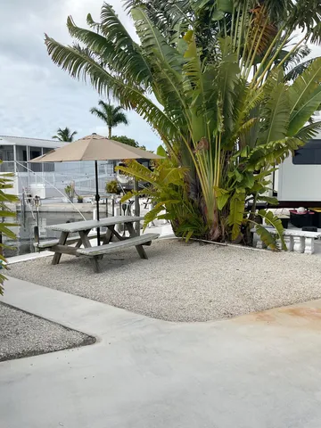 an outdoor space with patio